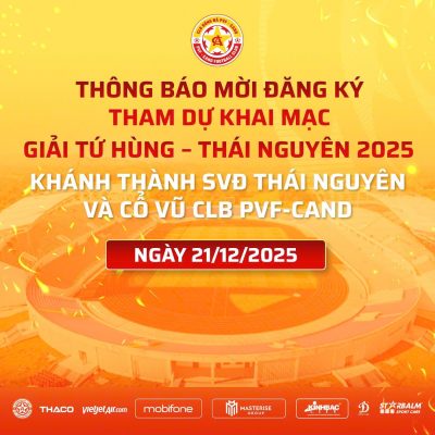 Thông báo mời đăng ký tham dự Giải bóng đá Tứ Hùng – Thái Nguyên 2025