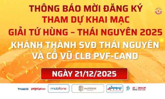 Thông báo mời đăng ký tham dự Giải bóng đá Tứ Hùng – Thái Nguyên 2025