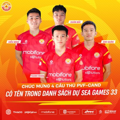 4 cầu thủ PVF-CAND góp mặt trong danh sách U22 Việt Nam dự SEA Games 33