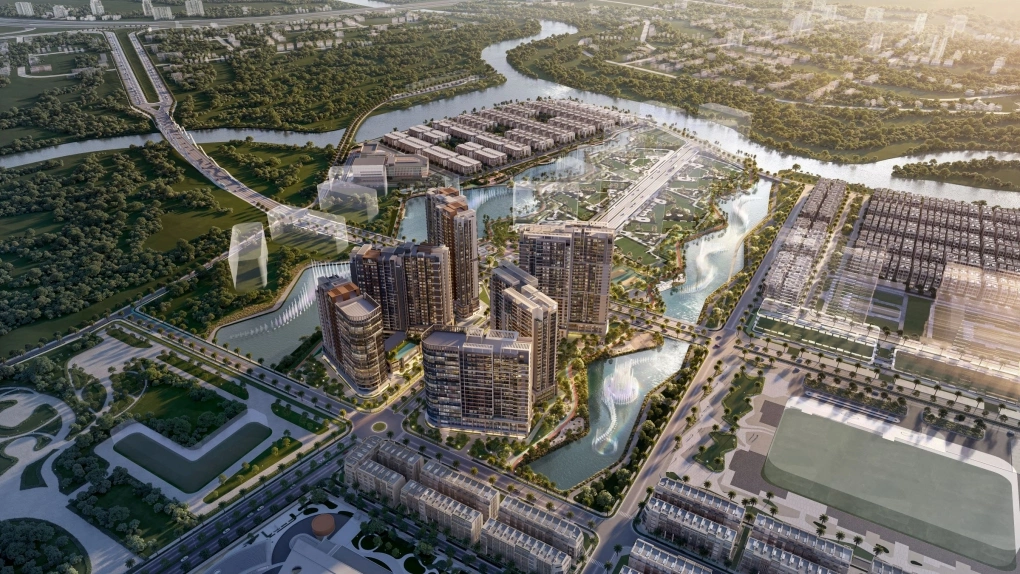 Phối cảnh dự án Masteri Cosmo Central giữa khu đô thị The Global City.